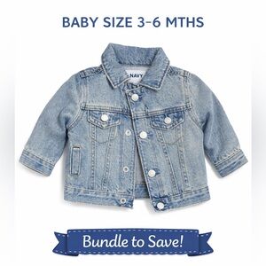 Old Navy Baby Denim Jacket | Classic Trucker Style | 3-6 Months RUNS LARGE